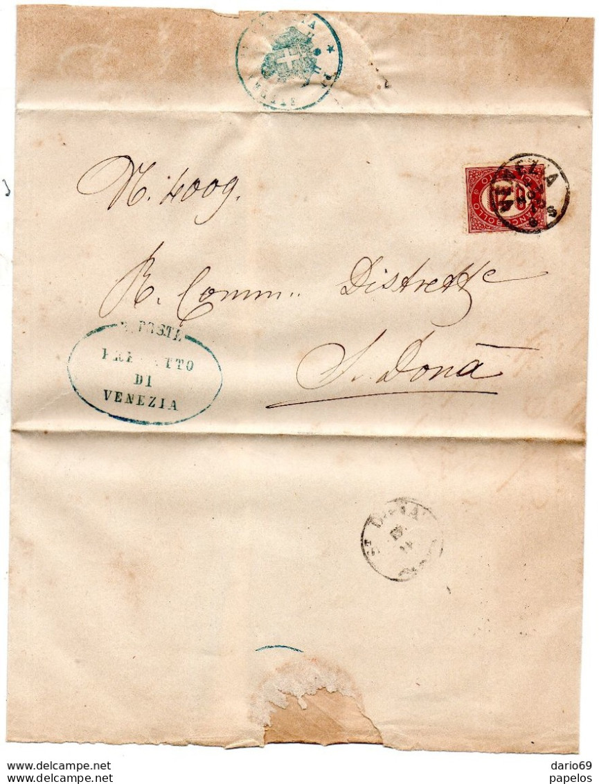 1875 LETTERA CON ANNULLO VENEZIA  SAN  DONA - Marcofilie