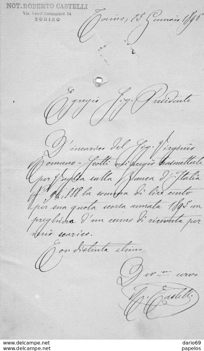 LETTERA   TORINO - Manuscritos