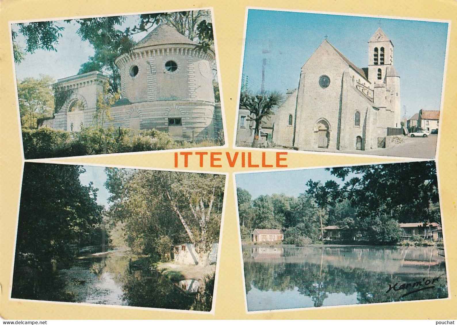 AA+ 119-(91) ITTEVILLE - CARTE MULTIVUES : LES ETANGS BERNARD , L'EGLISE , BORDS DE LA JUINE  - Autres & Non Classés