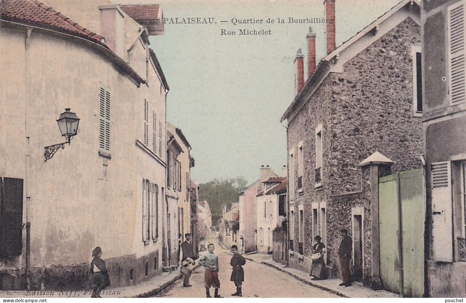 AA+ 119-(91) PALAISEAU - QUARTIER DE LA BOURBILLIERE - RUE MICHELET - ANIMATION - CARTE COLORISEE - Palaiseau