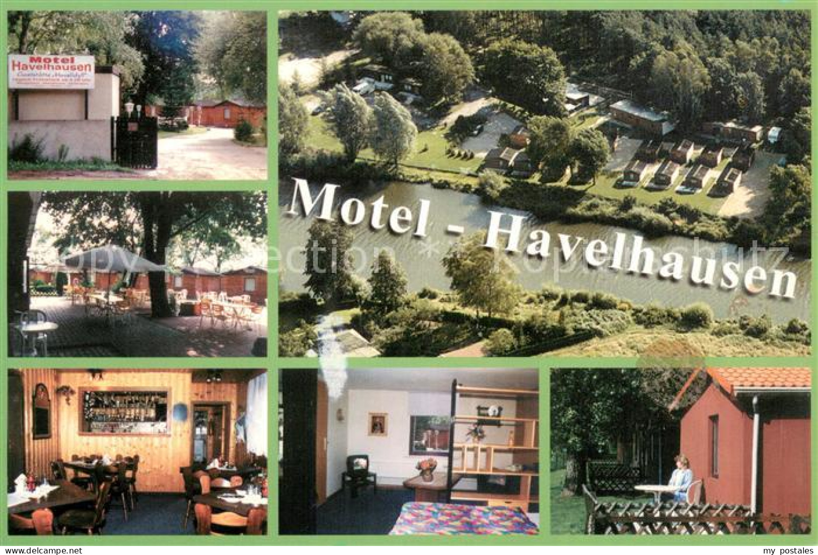 73648324 Oranienburg Motel Havelhausen Fliegeraufnahme Gartenterrasse Gaststube  - Oranienburg