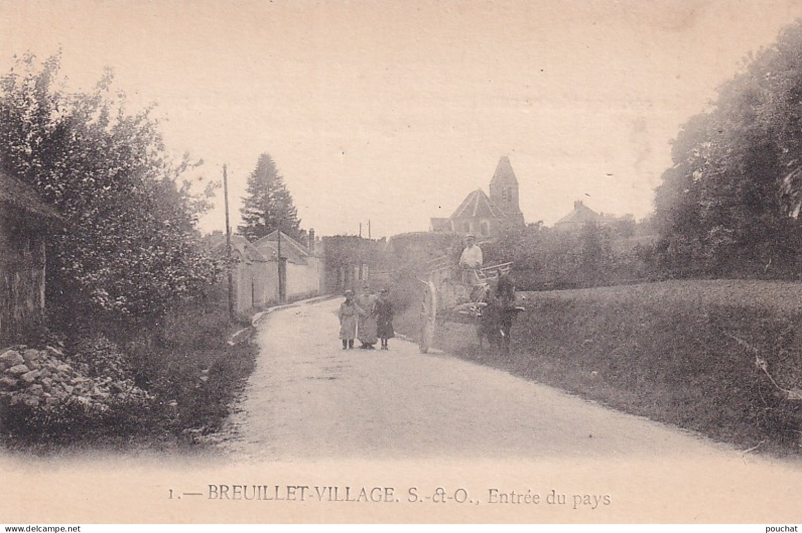 AA+ 119-(91) BREUILLET VILLAGE  - ENTREE DU PAYS - ANIMATION - ATTELAGE - Sonstige & Ohne Zuordnung