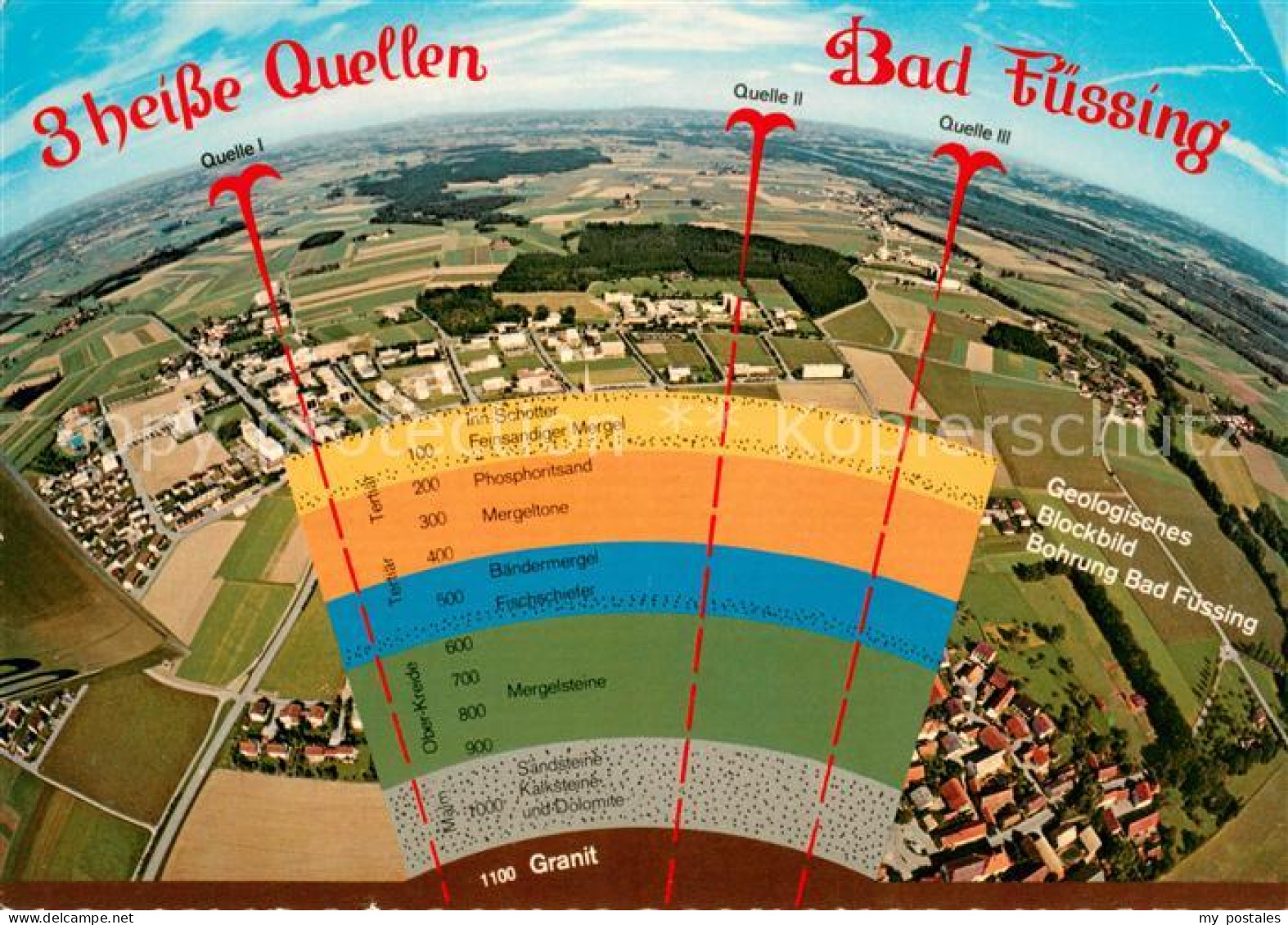 73648305 Bad Fuessing Geolog Blockbild Von 3 Bohrungen 3 Heisse Quellen Fliegera - Bad Füssing