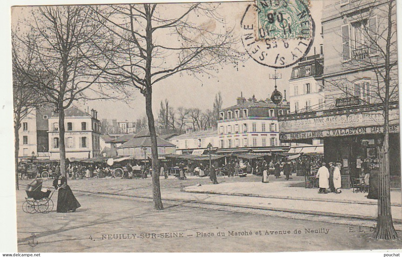 AA+ 120-(92) NEUILLY SUR SEINE - PLACE DU MARCHE ET AVENUE DE NEUILLY - ANIMATION - BAR TABAC J. VALLETON - Neuilly Sur Seine