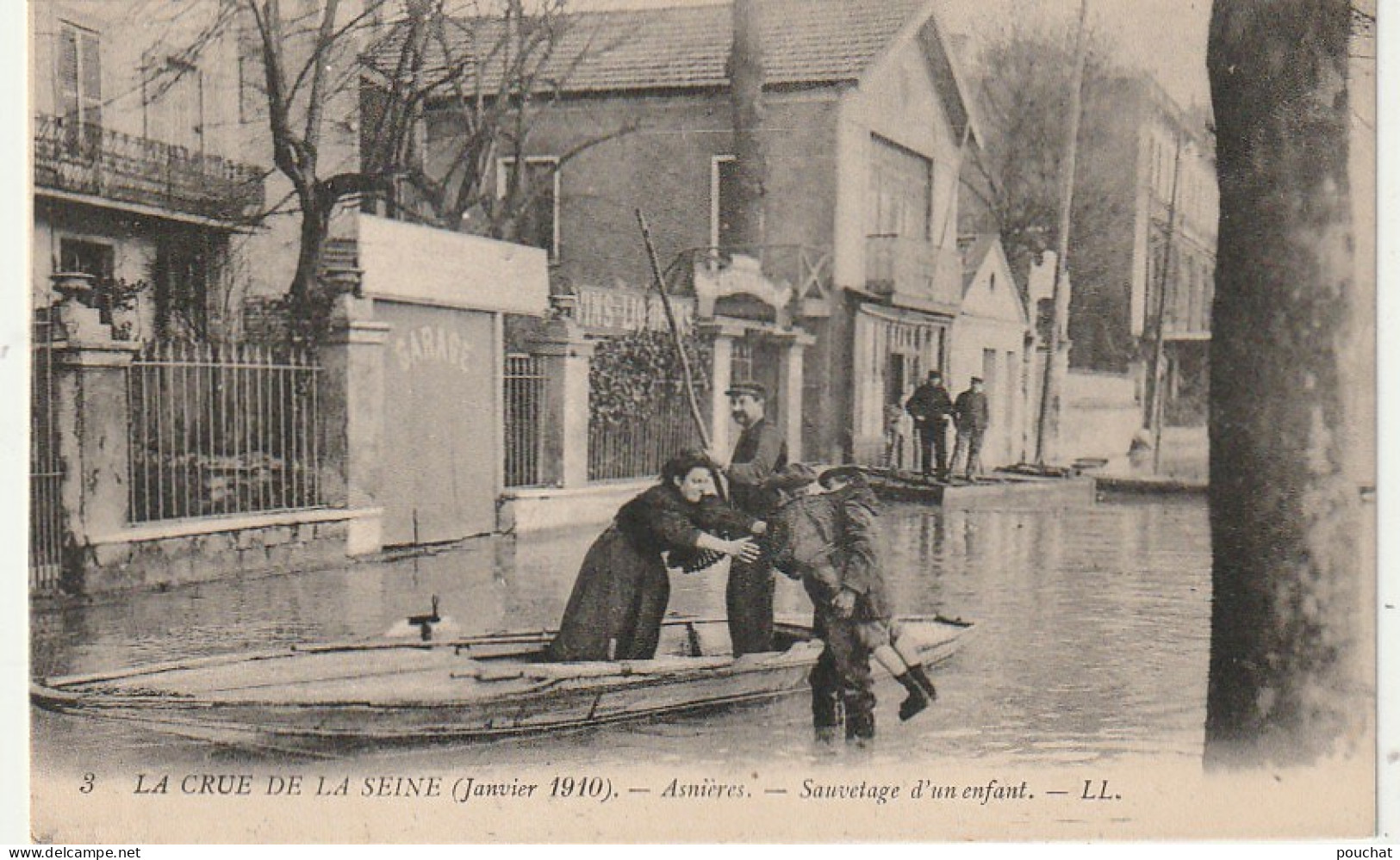 AA+ 120-(92) LA CRUE DE LA SEINE JANVIER 1910 - ASNIERES - SAUVETAGE D'UN ENFANT - Asnieres Sur Seine