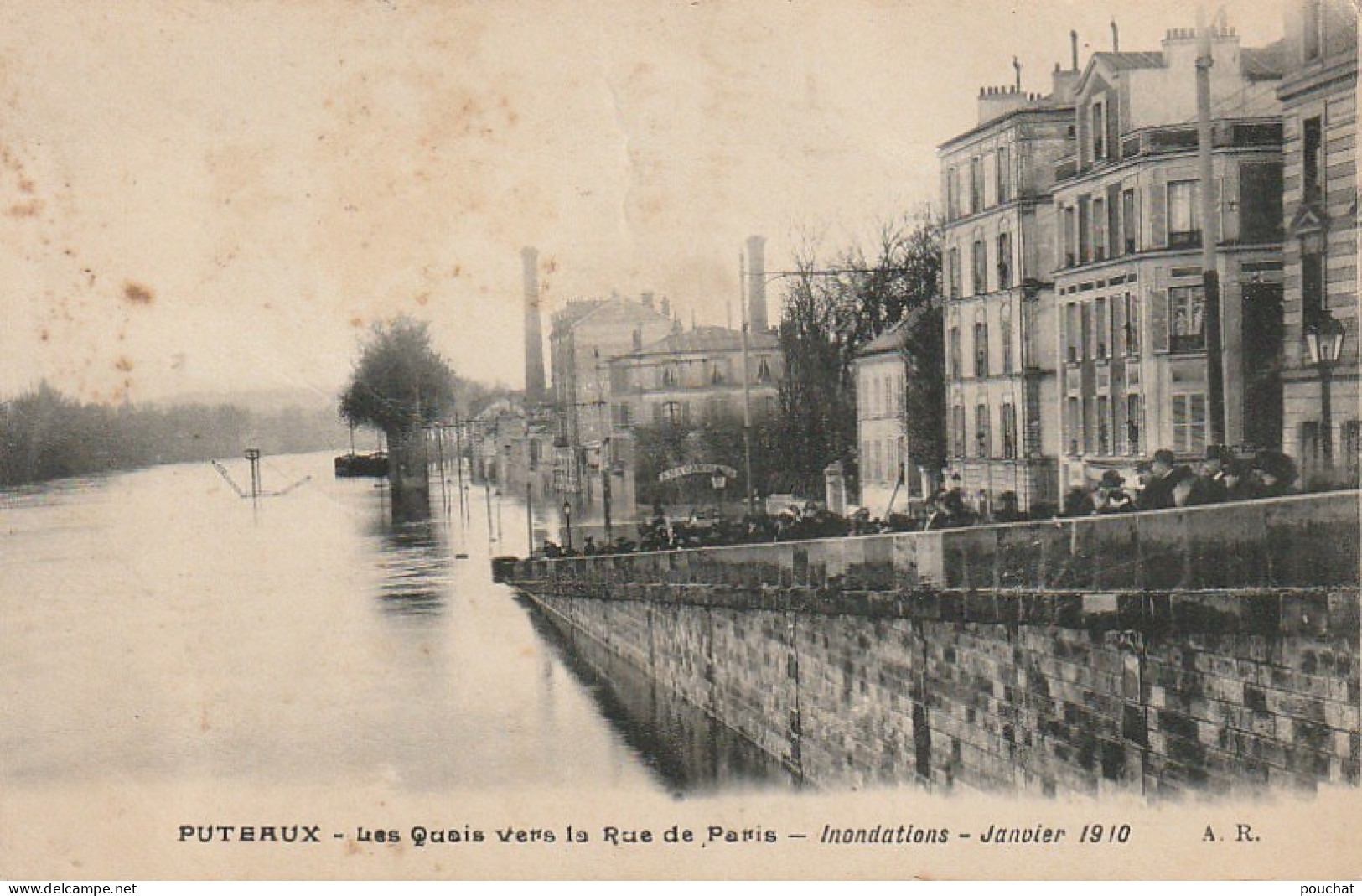 AA+ 120-(92) PUTEAUX - LES QUAIS VERS LA RUE DE PARIS - INONDATIONS JANVIER 1910 - Puteaux