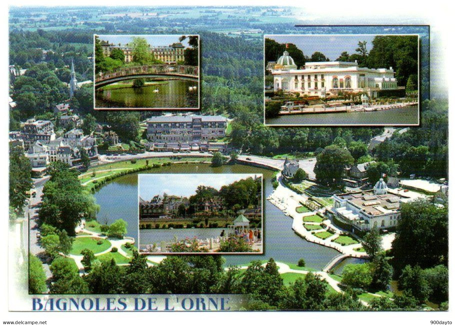 Lot De 3 CP. BAGNOLES DE L'ORNE: Multivue; Le Casino Des Thermes Et Pédalos Sur Le Lac; Station Thermale - Bagnoles De L'Orne