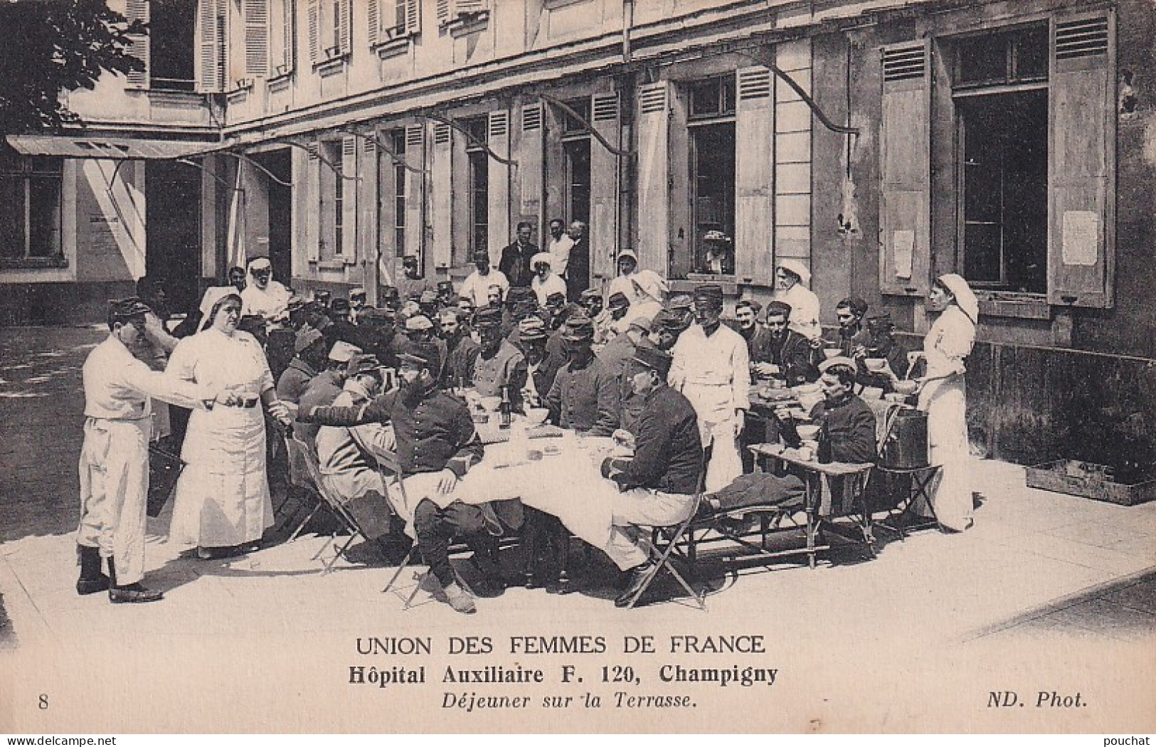 AA+ 122-(94) UNION DES FEMMES DE FRANCE - HOPITAL AUXILIAIRE F. 120 , CHAMPIGNY - DEJEUNER SUR LA TERRASSE  - Champigny Sur Marne