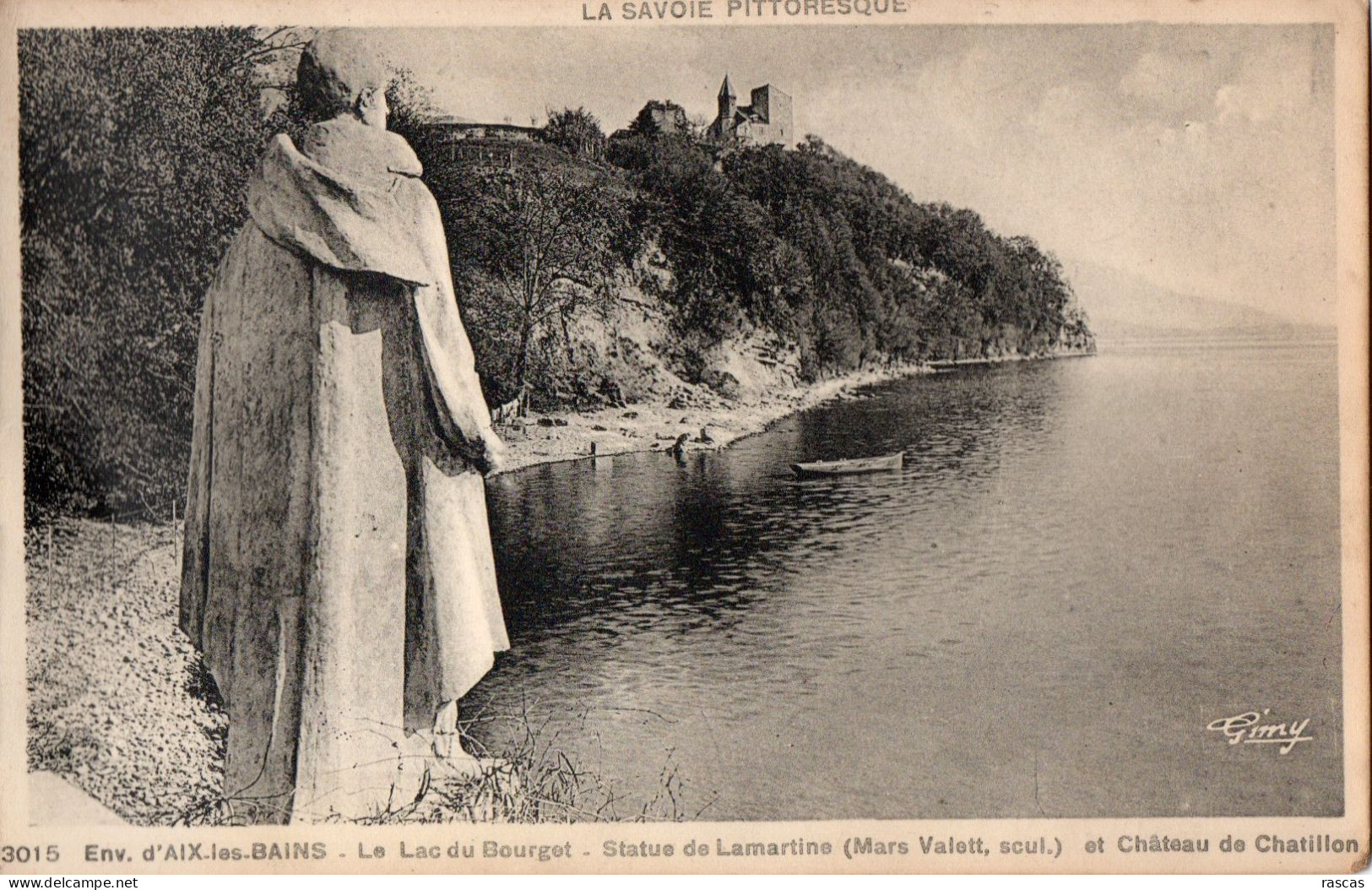 CPM - P - SAVOIE - ENVIRONS D'AIX LES BAINS - LE LAC DU BOURGET - STATUE DE LAMARTINE ET CHATEAU DE CHATILLON - Otros & Sin Clasificación