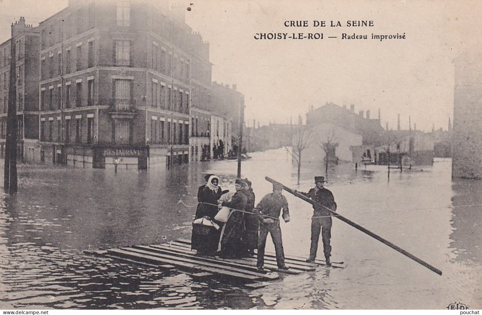 AA+ 122-(94) CRUE DE LA SEINE - CHOISY LE ROI - RADEAU IMPROVISE - Choisy Le Roi