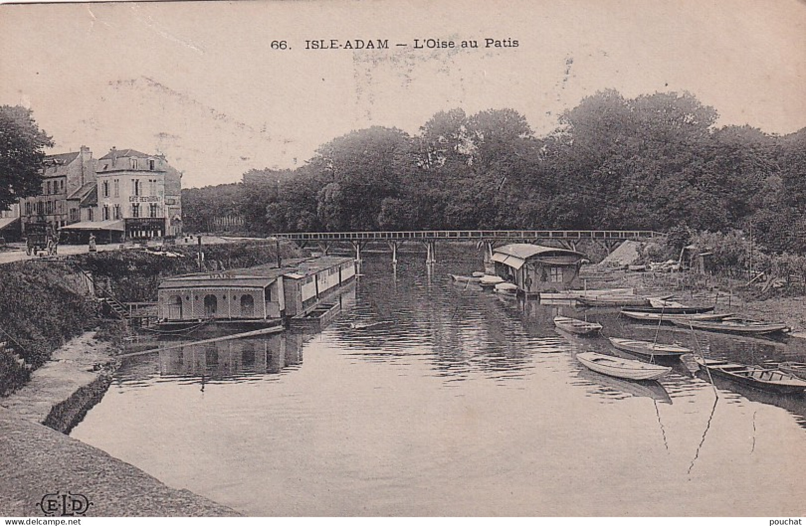 AA+ 123-(95) ISLE ADAM - L'OISE AU PATIS - BATEAUX LAVOIRS BAINS PUBLICS - PUBICITE CHAUSSURES " INCROYABLE " , PARIS - L'Isle Adam