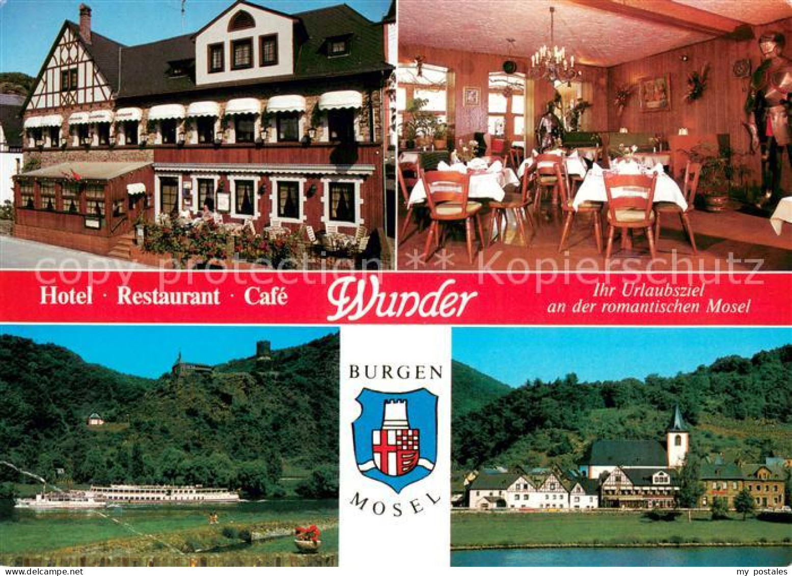 73648141 Burgen Mosel Hotel Restaurant Cafe Wunder Dampfer Wappen Burgen Mosel - Otros & Sin Clasificación