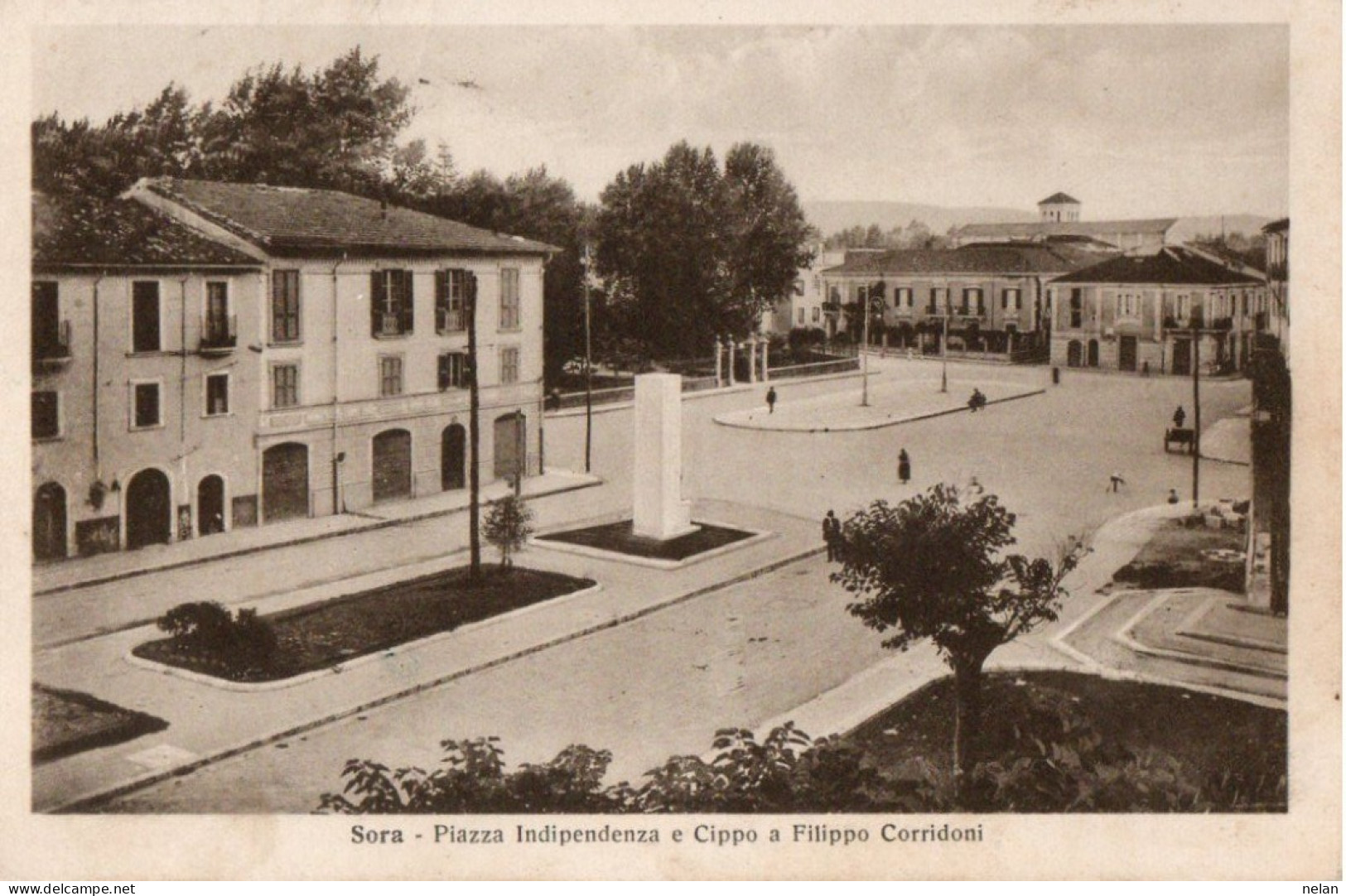 SORA - PIAZZA INDIPENDENZA E CIPPO A FILIPPO CORRIDONI - F.P. - Frosinone