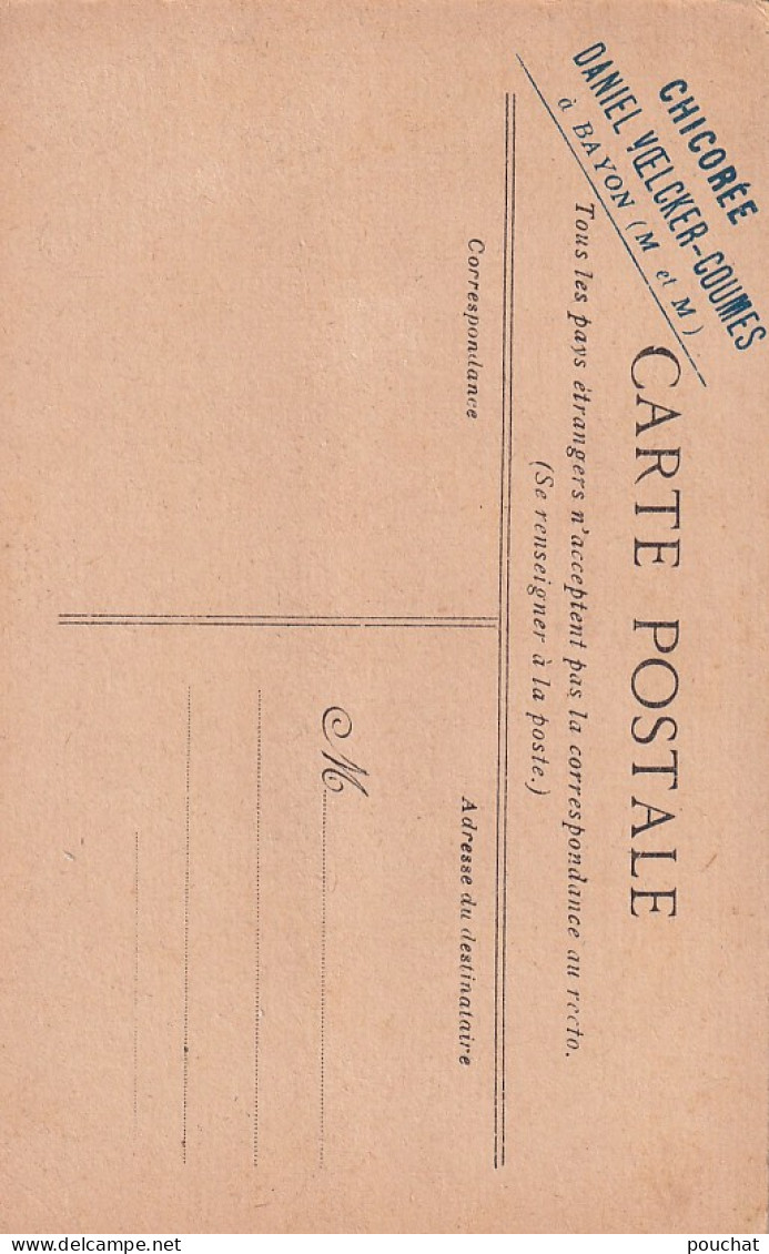 AA+ 126- " A DADA " - ENFANT AVEC  CHEVAL DE BOIS ET FOUET - DECOR  ART NOUVEAU - CARTE PUB. CHICOREE VOELCKER , BAYON  - Portretten