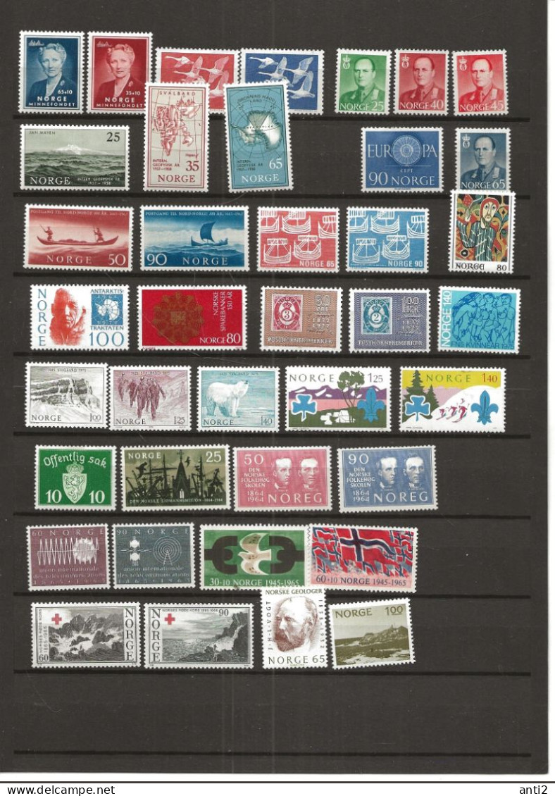Norway Small Collection Unused Stamps,  Near 100 Stamps Many Sets, Most Unused Hinged   MH(*) - Collections