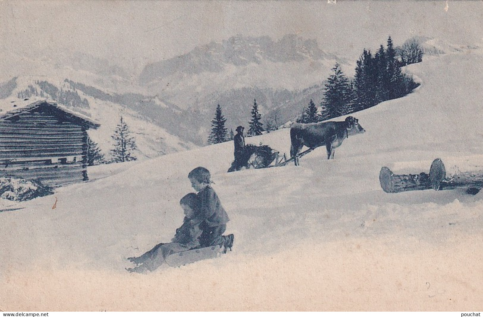 AA+ 126- DESCENTE EN LUGE - ATTELAGE  - Szenen & Landschaften