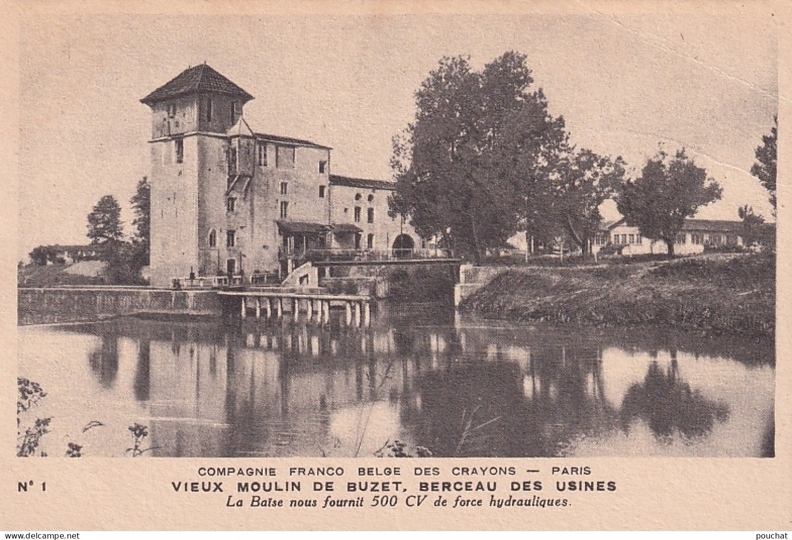 AA+ 127-(47) VIEUX MOULIN DE BUZET - COMPAGNIE FRANCO BELGE DES CRAYONS , PARIS (75) - Publicité