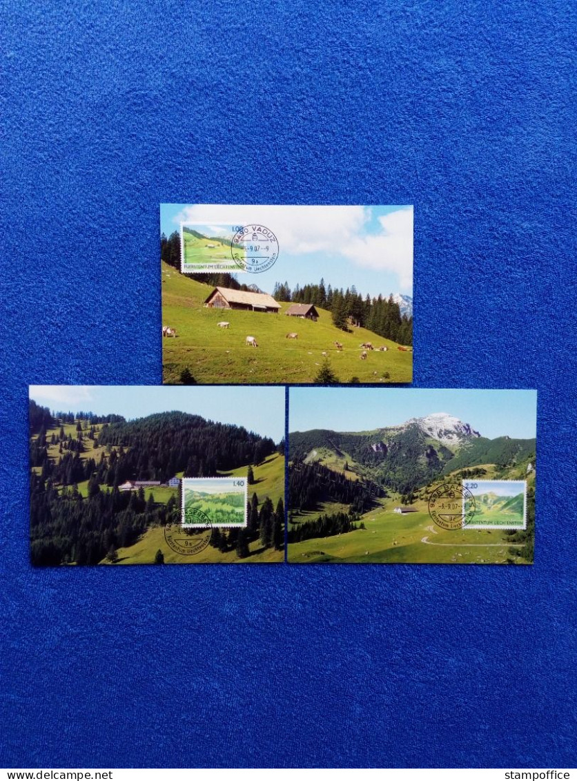 LIECHTENSTEIN MI-NR. 1451-1453 MAXIMUMKARTEN 272 WEIDEALPEN (III) 2007 - Maximum Cards