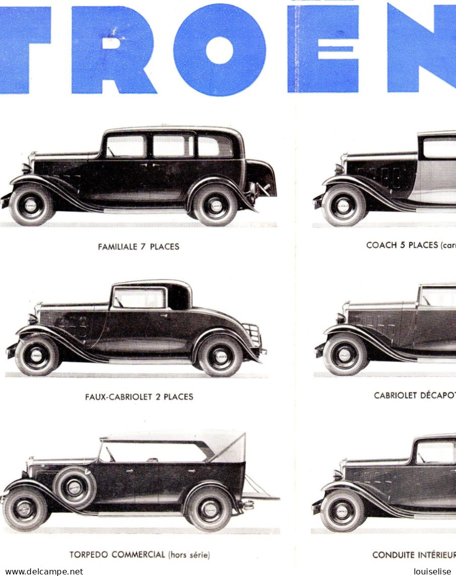 PUBLICITE VOITURES CITROEN  10  HP   1933 - Plakate