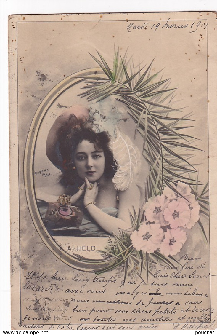 AA+ 132- PORTRAIT DE L' ARTISTE FEMME A. HELD - CARTE COLORISEE - Artisti