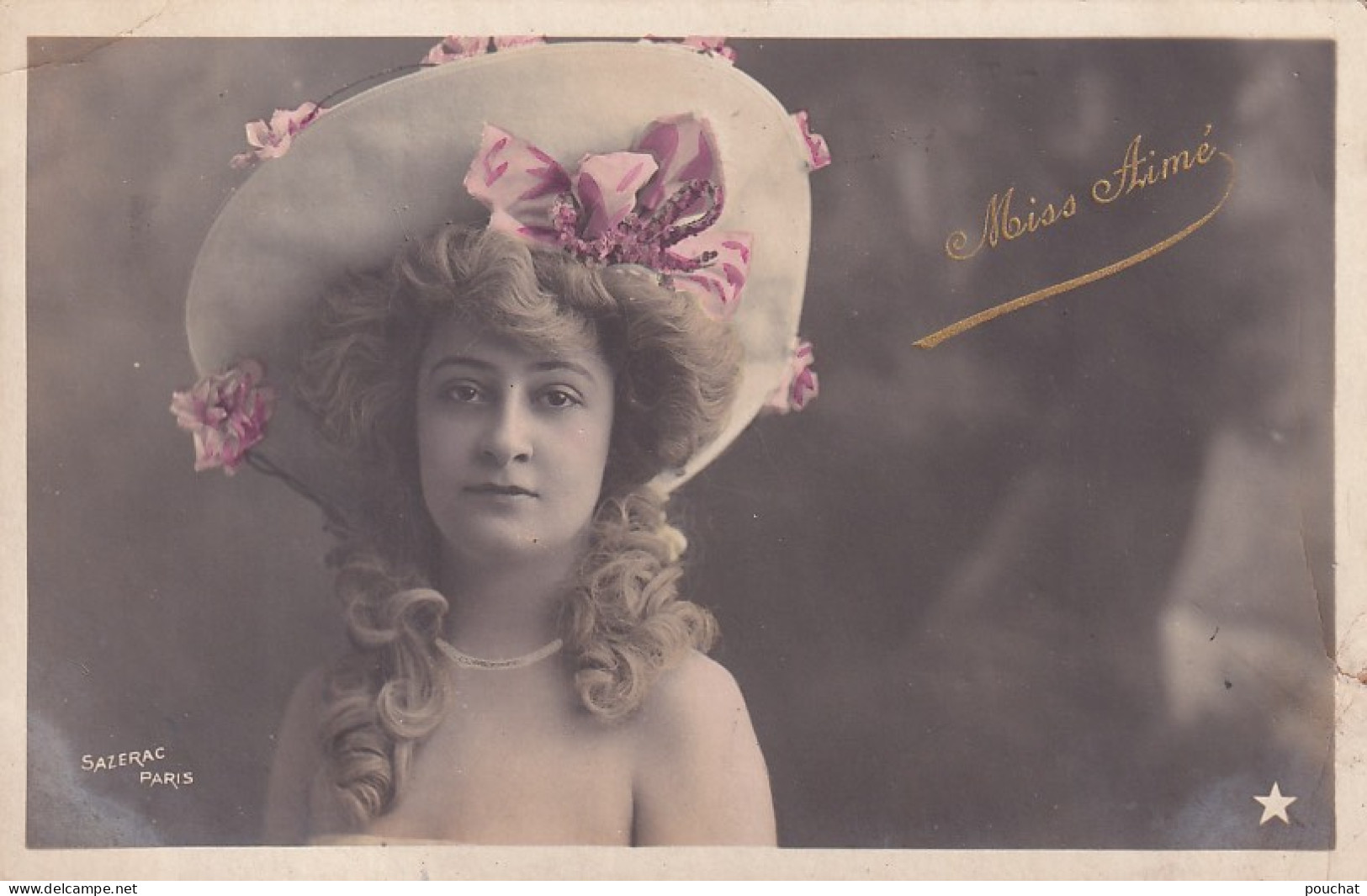 AA+ 132 - MISS AIME - PORTRAIT ARTISTE FEMME - PHOT. SAZERAC , PARIS - CARTE COLORISEE - OBLITERATION 1905 - Artisti