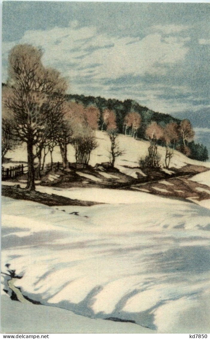 Schneeschmelze - Riesengebirge - Künstlerkarte Friedrich Iwan - Tsjechië