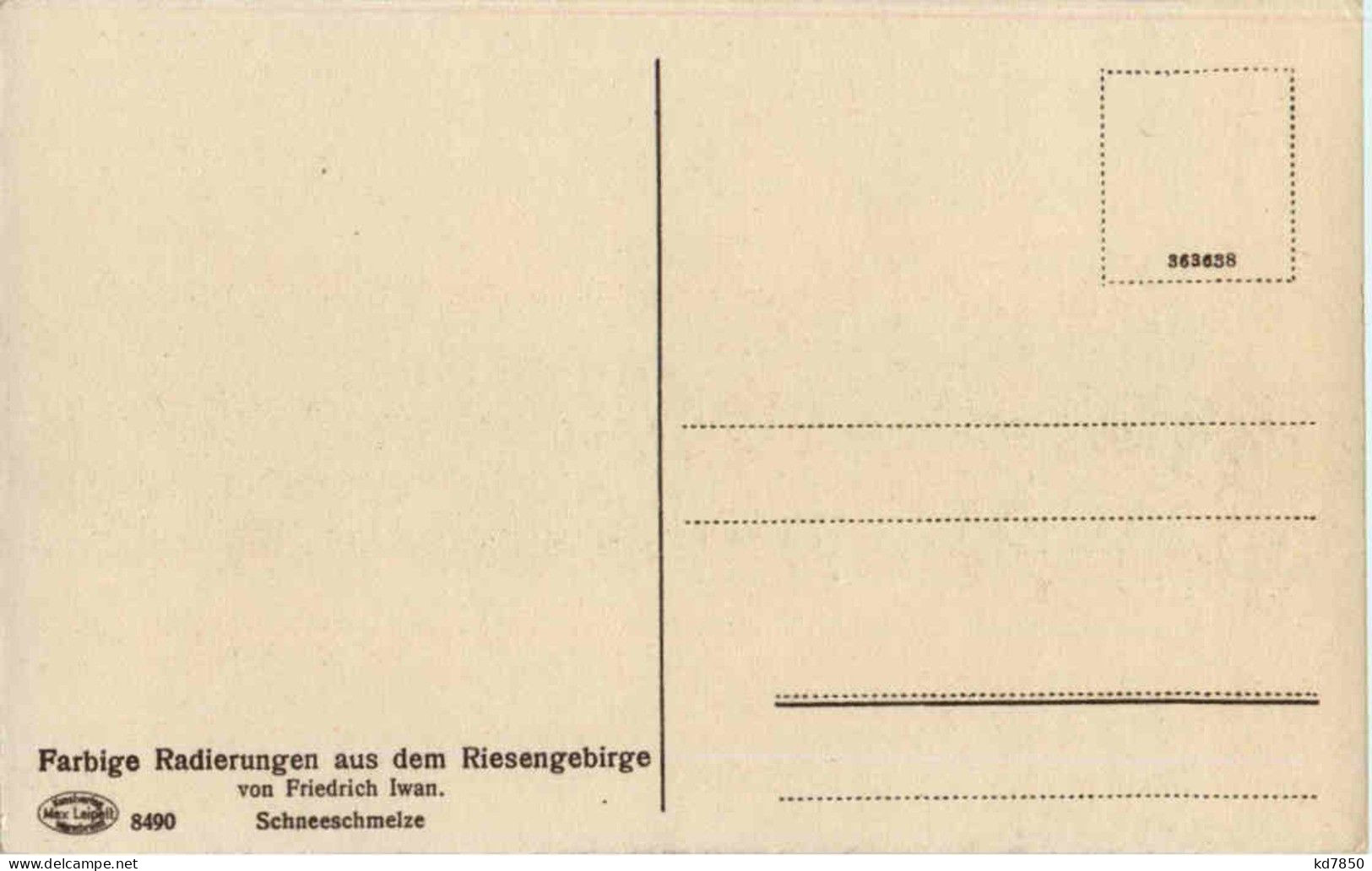 Schneeschmelze - Riesengebirge - Künstlerkarte Friedrich Iwan - Tsjechië