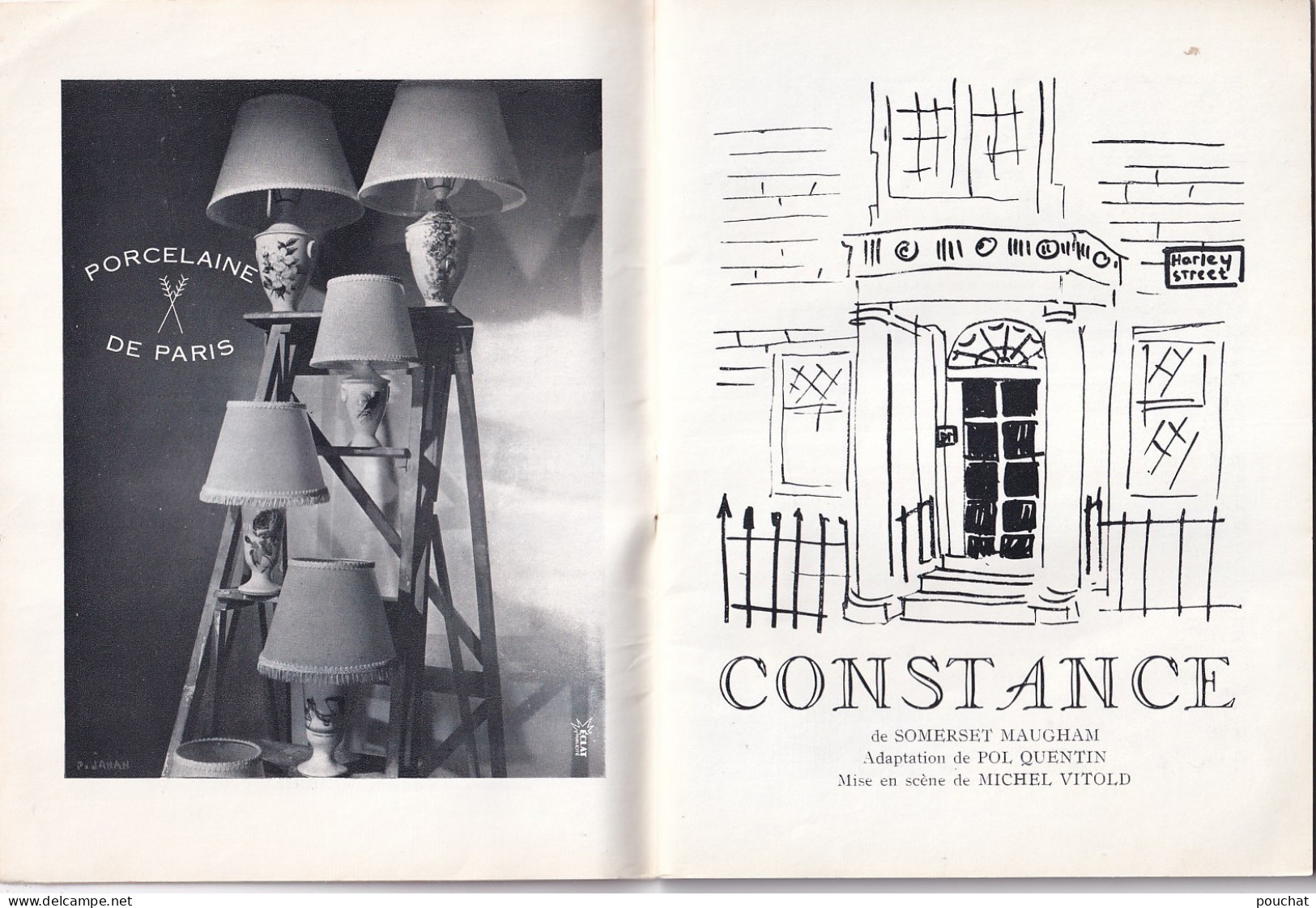 AA+ 132- LIVRET THEATRE SARAH BERNHARDT , PARIS - " CONSTANCE " - COMEDIENS , AUTEURS ET PUBLICITES  - Theater