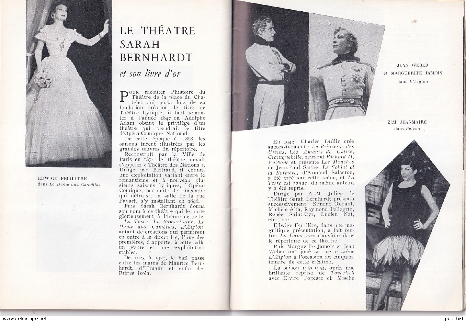 AA+ 132- LIVRET THEATRE SARAH BERNHARDT , PARIS - " CONSTANCE " - COMEDIENS , AUTEURS ET PUBLICITES 