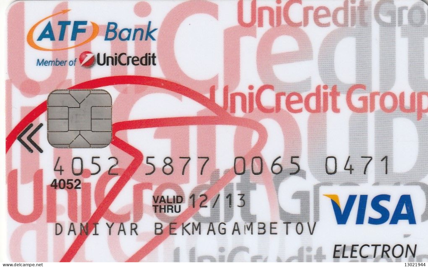 KAZAKISTAN  BANK CARD UNICREDIT - ATF Bank VISA ELECTRON - Carte Di Credito (scadenza Min. 10 Anni)