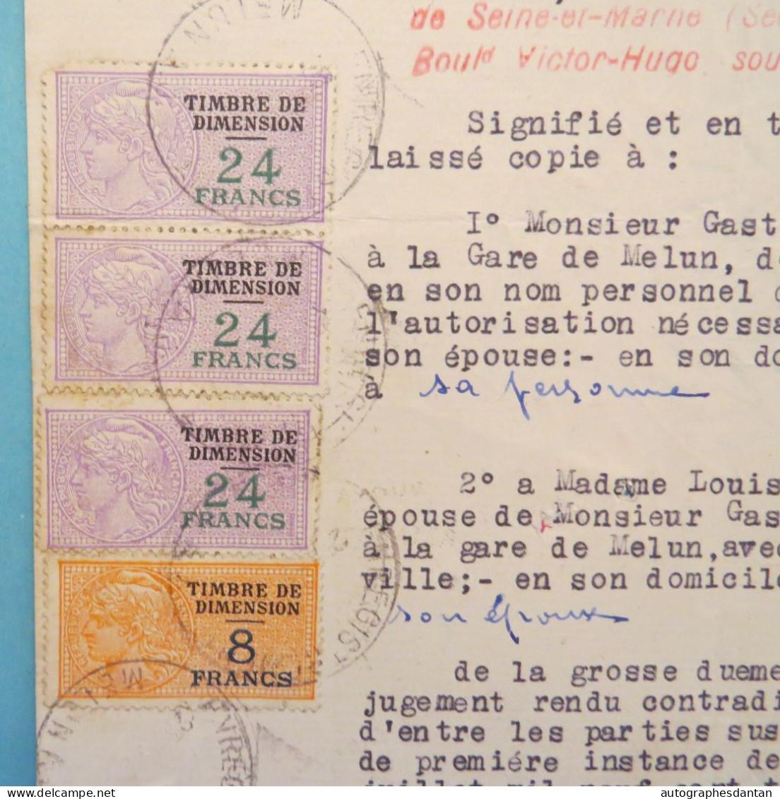 ● 4 Timbres Dimensions 24F N°113 Sur Document + N° 112 - Cote 112€ - 1936 - Neufchâteau (Vosges) - Duphand - Briefe U. Dokumente