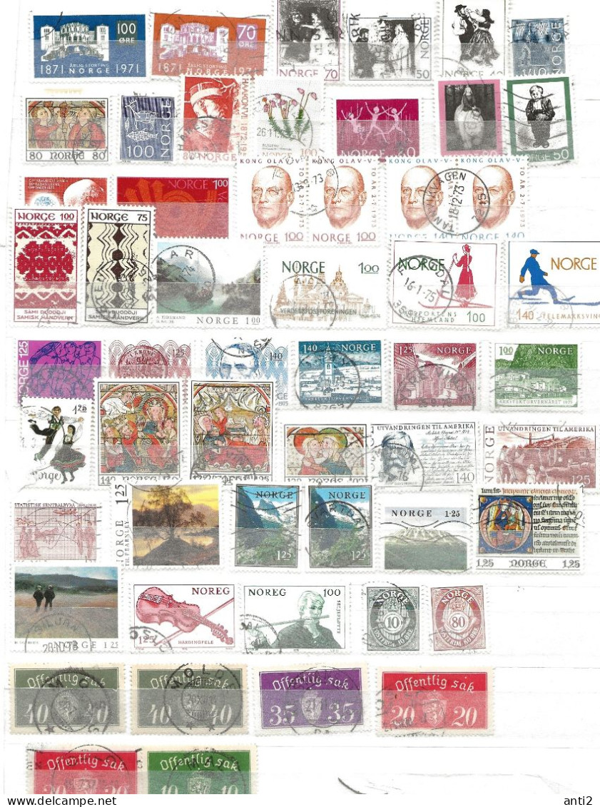 Norway Small Collectionused Stamps,  Over 200 Different Stamps Many Sets, Cancelled Stamps - Collections