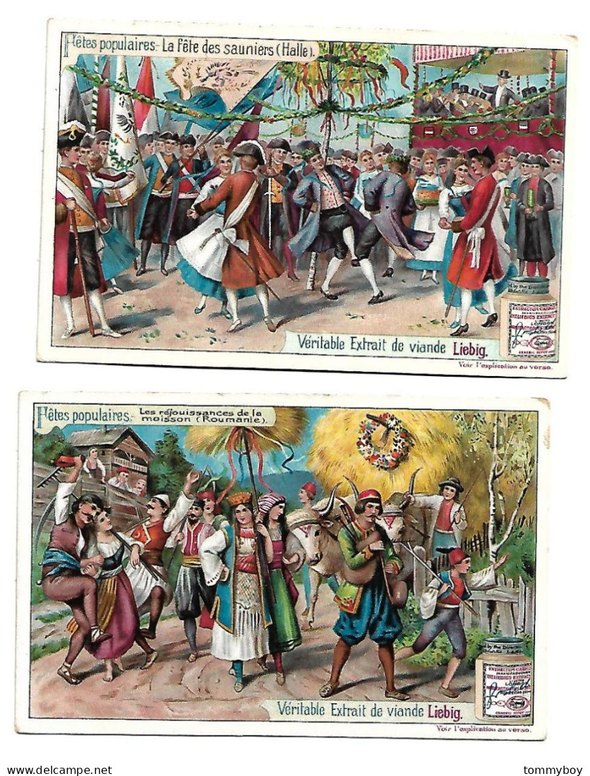 S 776, Liebig 6 Cards, Fêtes Populaires  (smalle Damage To The Corners) (ref B21) - Liebig