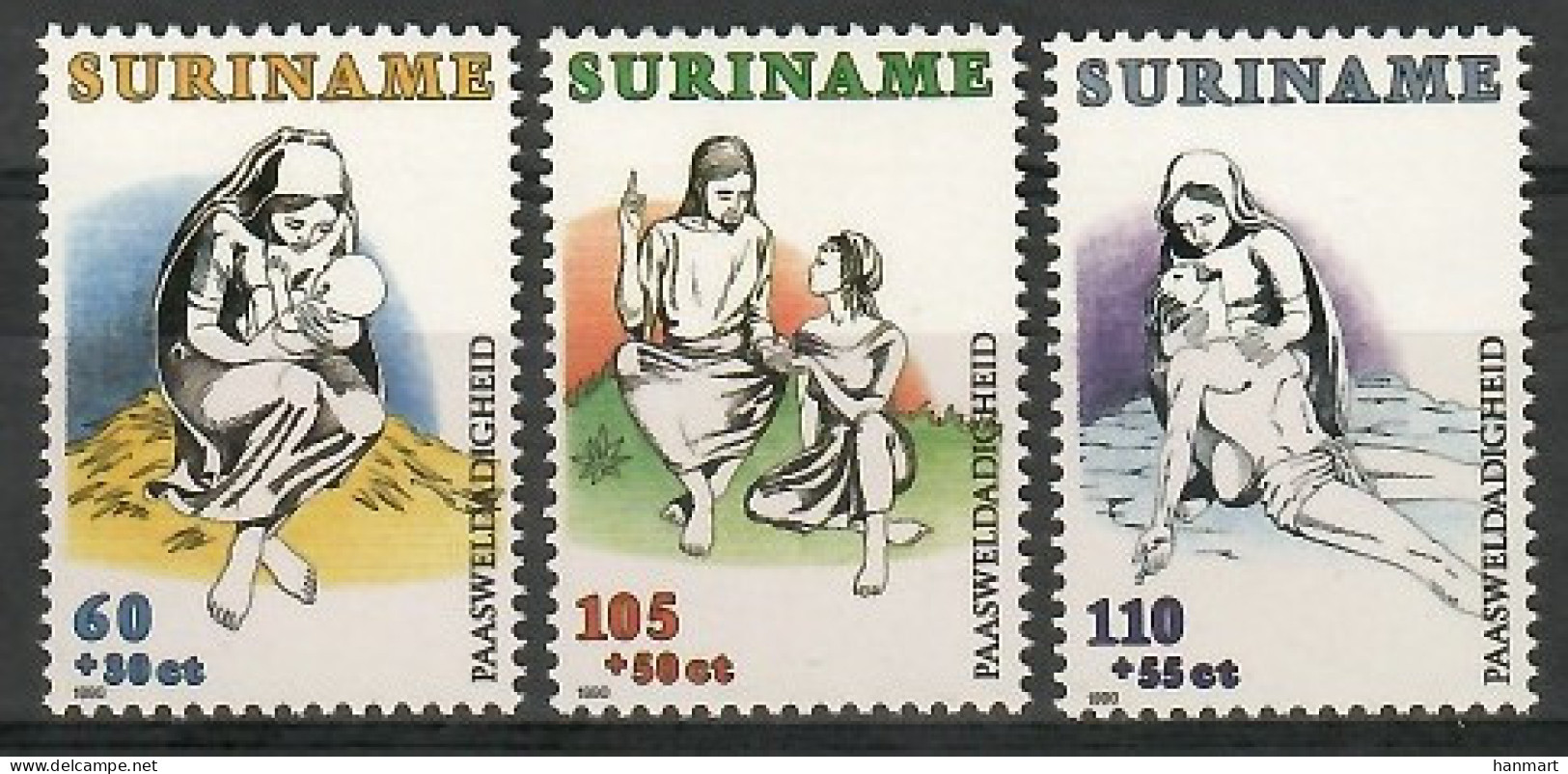 Suriname 1990 Mi 1326-1328 MNH  (ZS3 SRN1326-1328) - Cristianismo