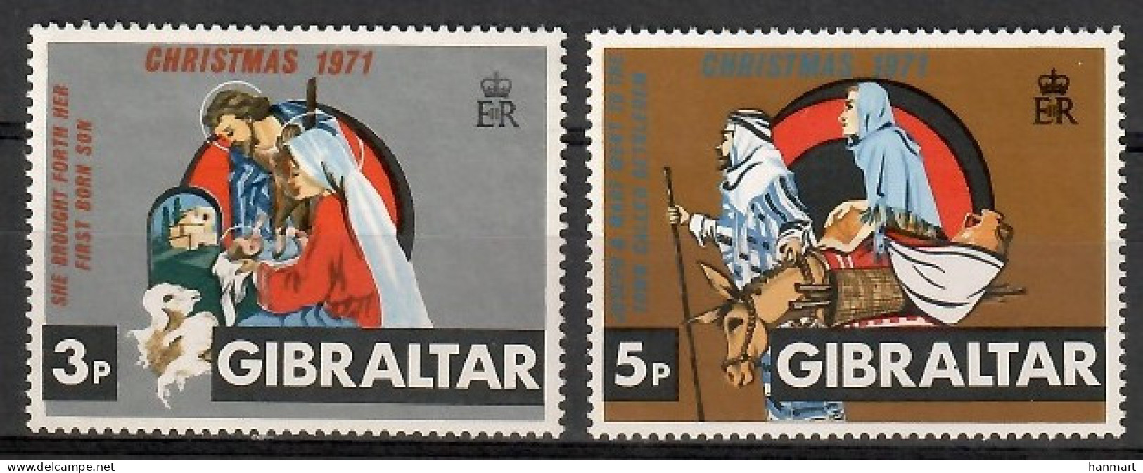 Gibraltar 1971 Mi 284-285 MNH  (ZE1 GIB284-285) - Christmas