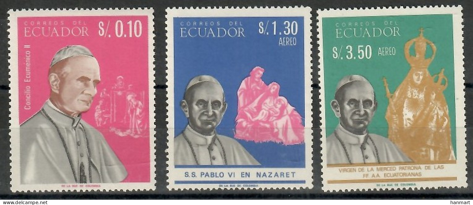 Ecuador 1966 Mi 1242-1244 MNH  (ZS3 ECD1242-1244) - Christmas