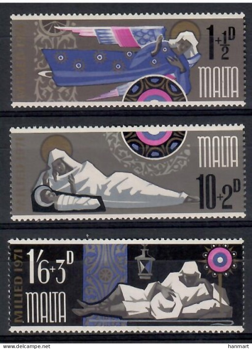 Malta 1971 Mi 433-435 MNH  (ZE2 MLT433-435) - Navidad