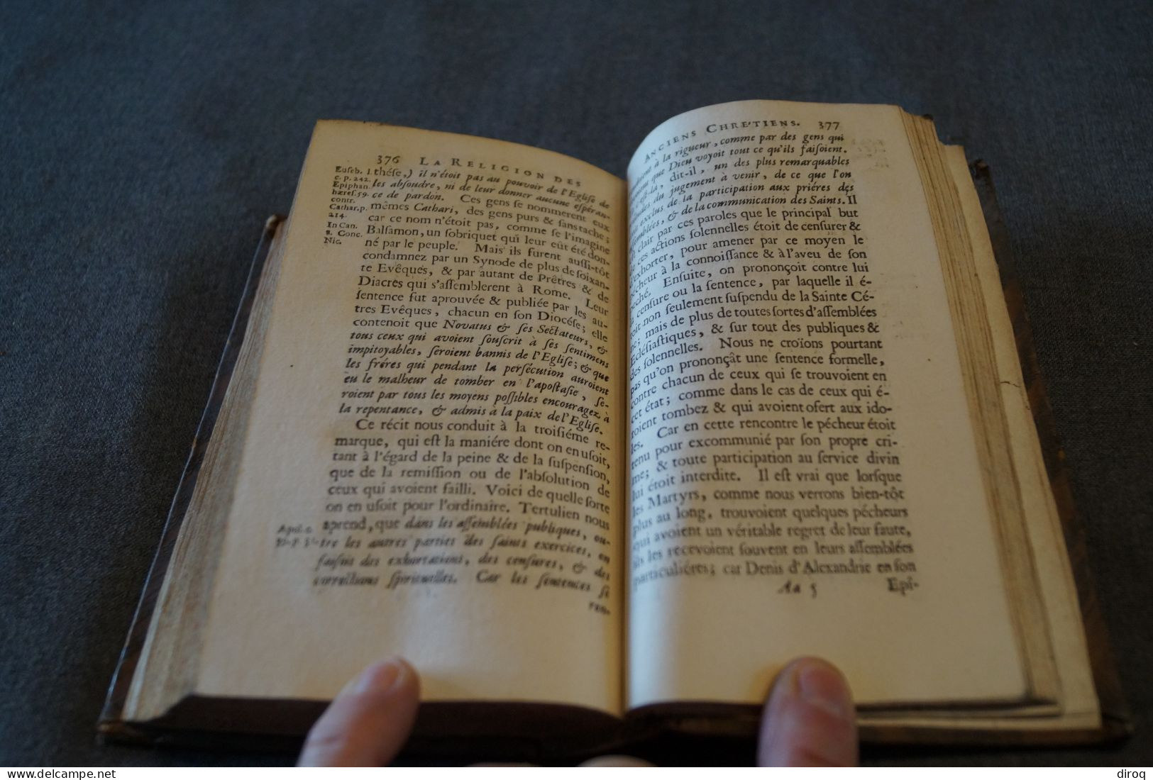 RARE,1711,la religion des Anciens chrétiens,Amsterdam,Laques Desbordes,Guillaume Cave,400 pages,17/10Cm