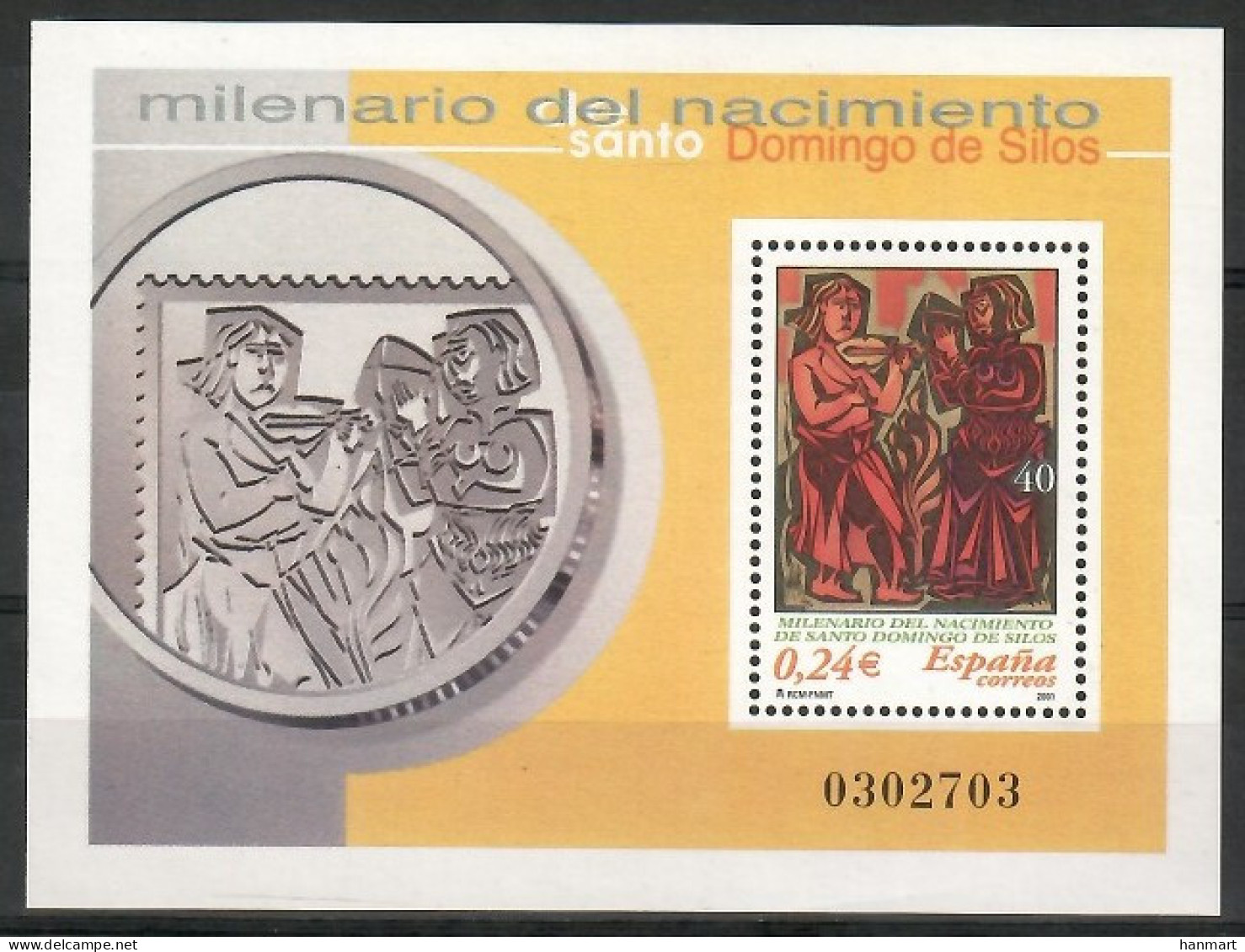 Spain 2001 Mi Block 100 MNH  (ZE1 SPNbl100) - Año Nuevo