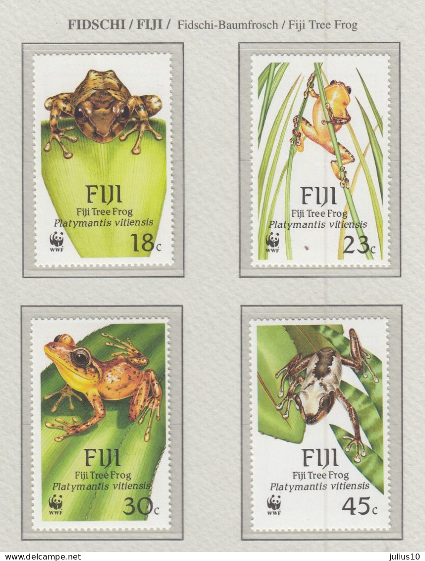 FIJI 1988 WWF Tree Frog Mi 586-589 MNH(**) Fauna 755 - Ranas