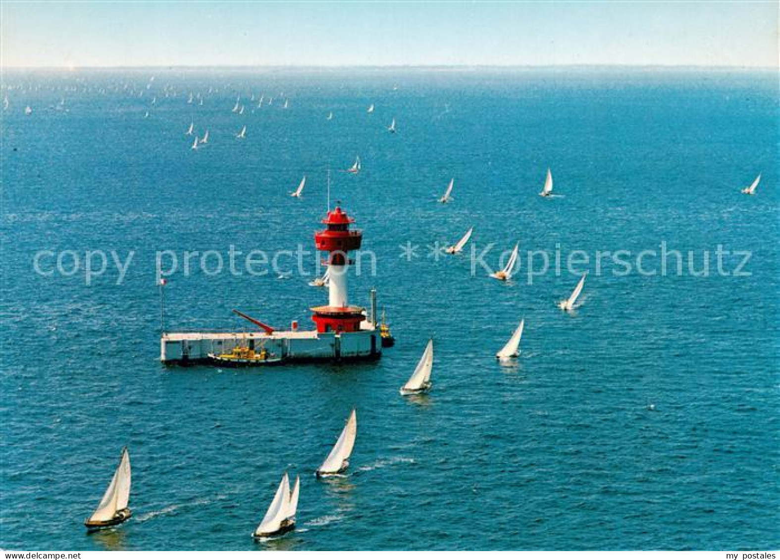 73647235 Kiel Leuchtfeuer Leuchtturm Kieler Foerde Segelregatta Fliegeraufnahme  - Kiel