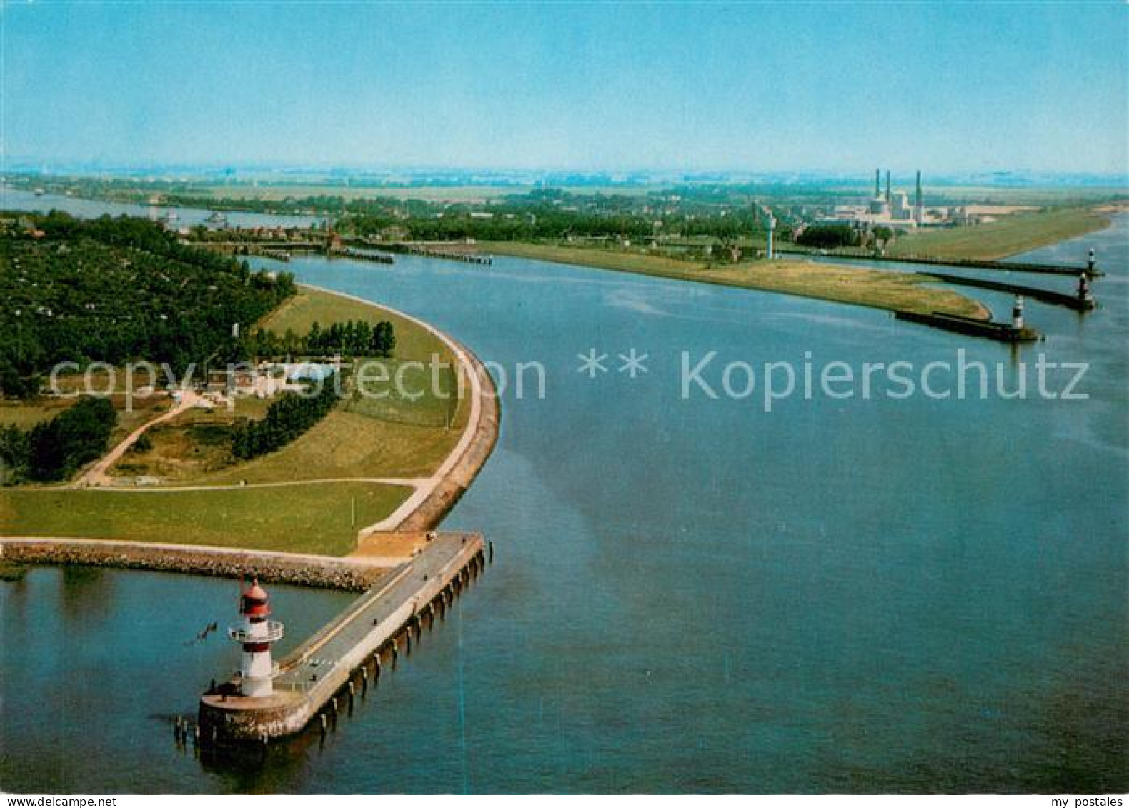 73647231 Brunsbuettelkoog Einfahrt Zum Nord-Ostsee-Kanal Mit Blick Zur Schleuse  - Brunsbüttel