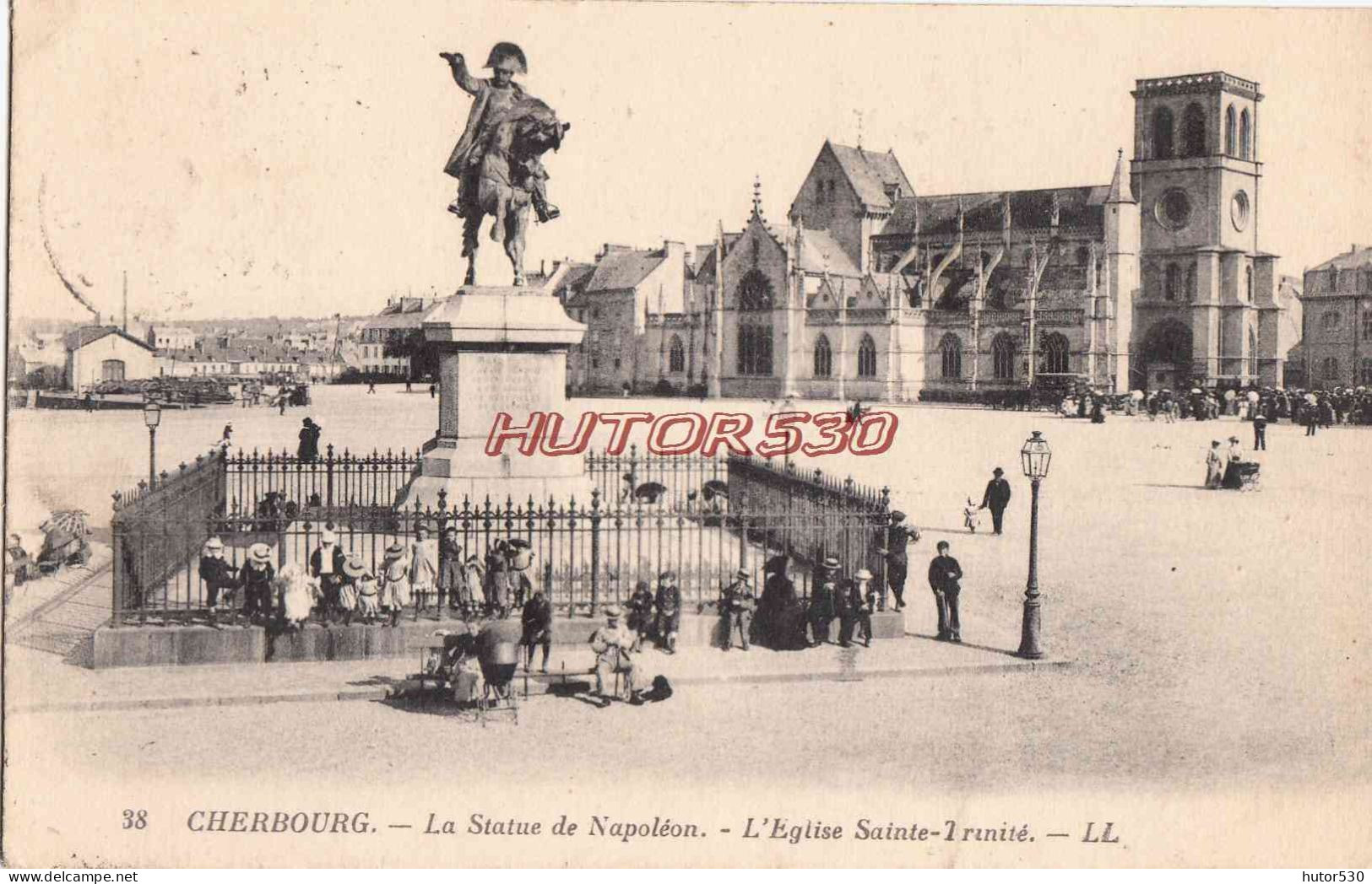 CPA CHERBOURG - LA STATUE DE NAPOLEON - Cherbourg