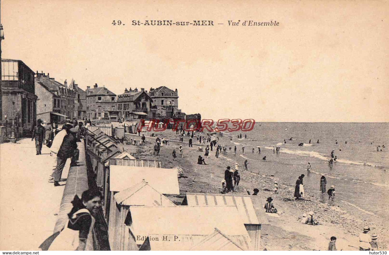 CPA SAINT AUBIN SUR MER - VUE D'ENSEMBLE - Saint Aubin