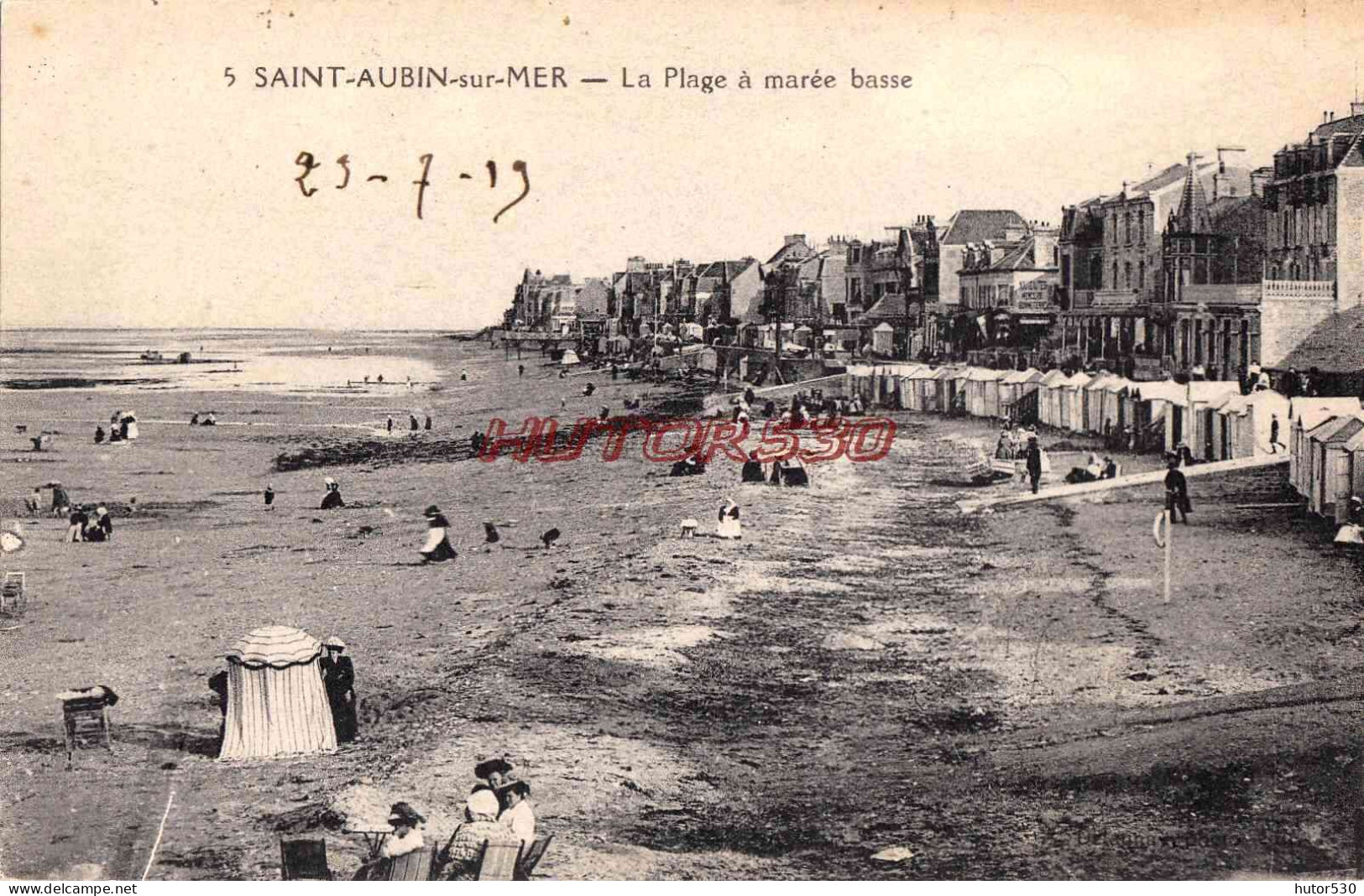 CPA SAINT AUBIN SUR MER - LA PLAGE A MARAIS BASSE - Saint Aubin