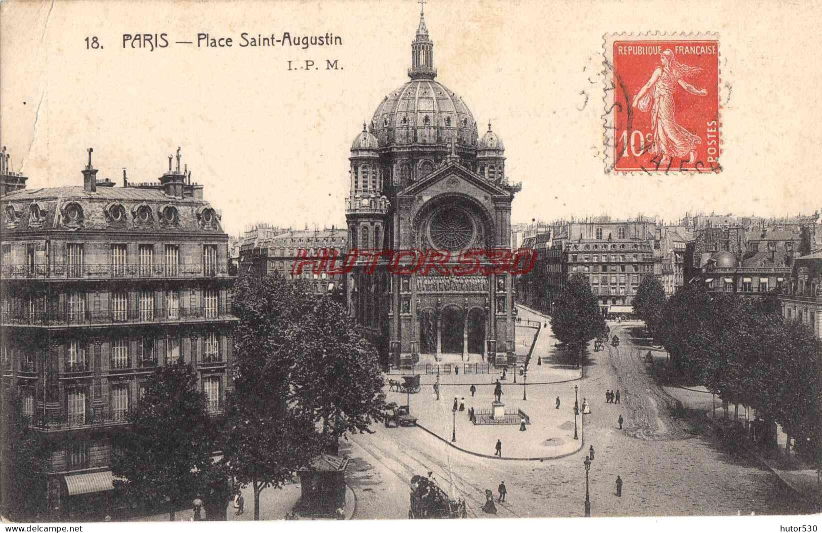 CPA PARIS - PLACE SAINT AUGUSTIN - Squares