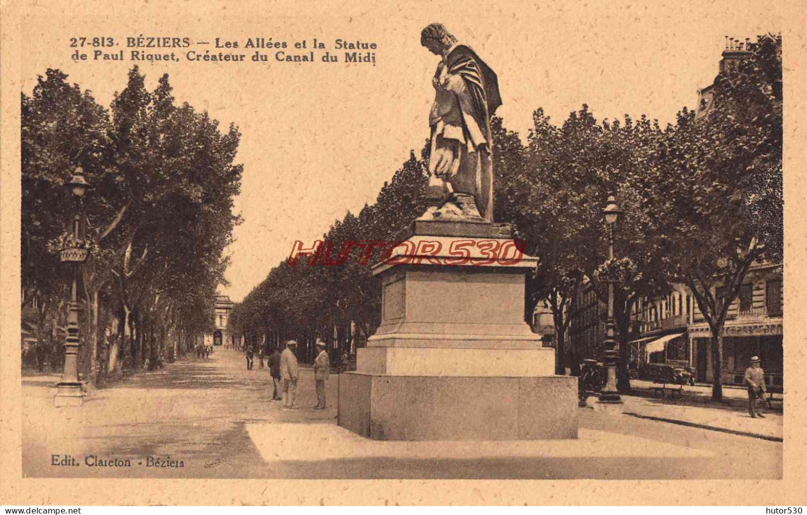 CPA BEZIERS - STATUE PAUL RIQUET - Beziers