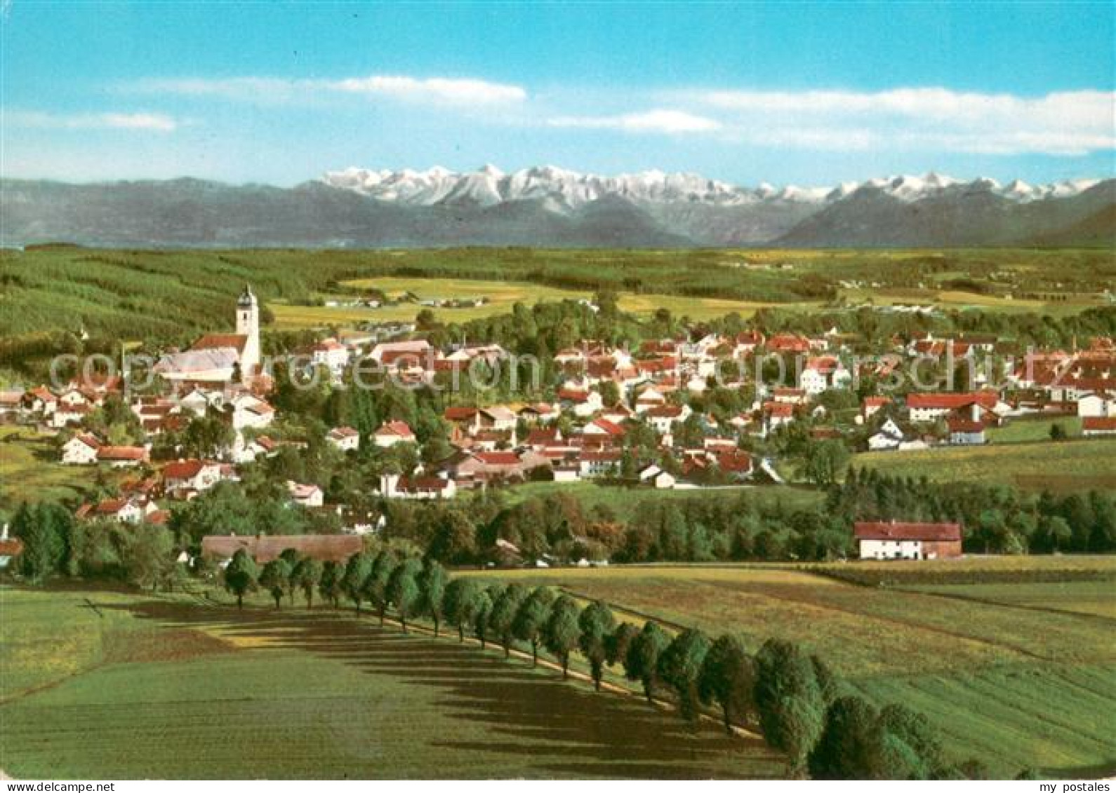 73647146 Ebersberg Oberbayern Blick Vom Aussichtsturm Auf Kaisergebirge Und Gros - Ebersberg