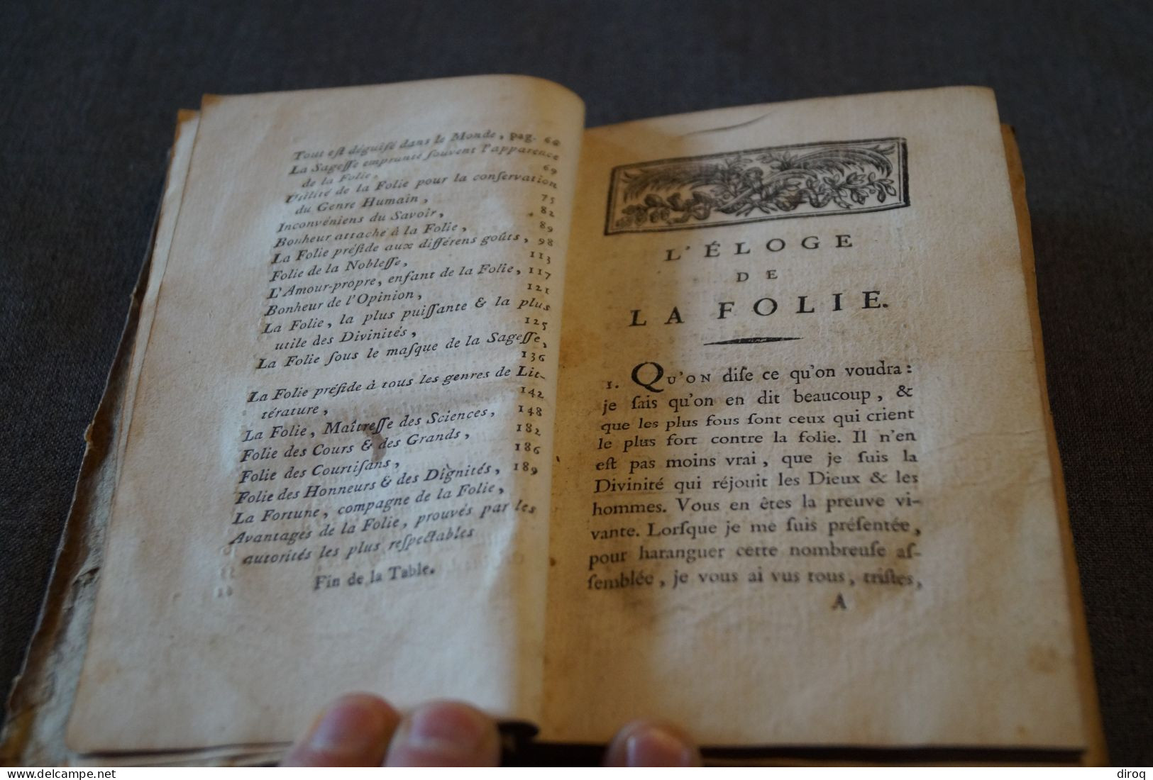 RARE,1789,l'éloge De La Folie,M. Barrett,Paris,complet,248 Pages,16,5 Cm./10 Cm. - 1701-1800