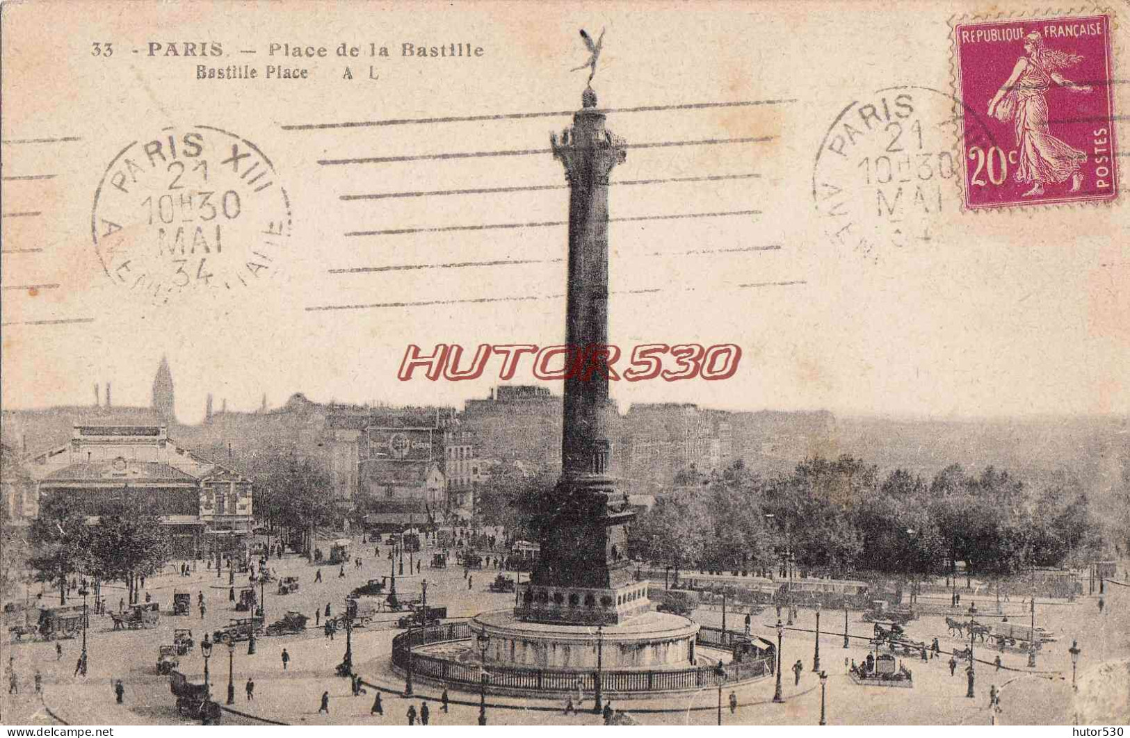 CPA PARIS - PLACE DE LA BASTILLE - Squares